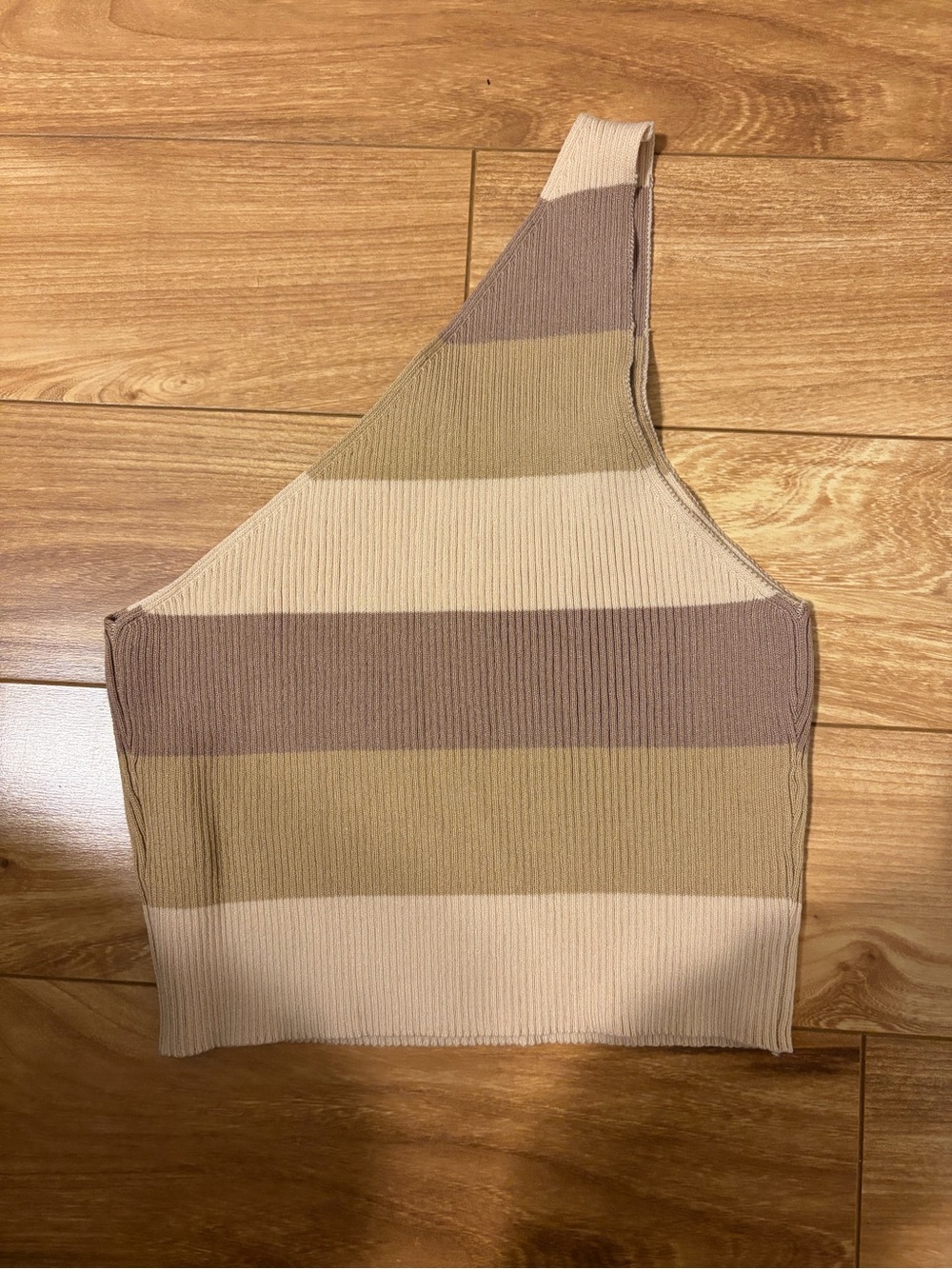 One-Shoulder Striped Crop Top